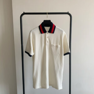 Áo Polo Gucci Web Stripe Collar White
