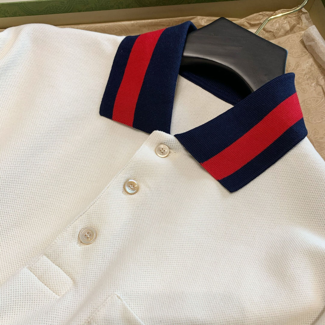 Áo Polo Gucci Web Stripe Collar White