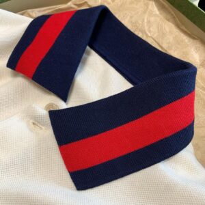 Áo Polo Gucci Web Stripe Collar White