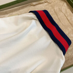 Áo Polo Gucci Web Stripe Collar White