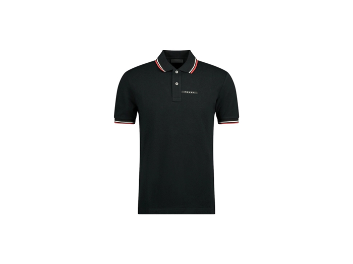 Áo Polo Prada Rubber Logo Black