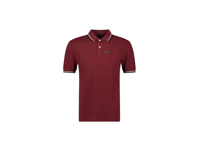 Áo Polo Prada Rubber Logo Burgundy