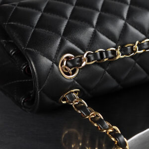 Túi Chanel Classic Flap Bag Large Black Gold Lambskin (15.5x25.5x6.5)