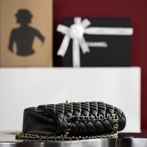 Túi Chanel Classic Flap Bag Large Black Gold Lambskin (15.5x25.5x6.5)