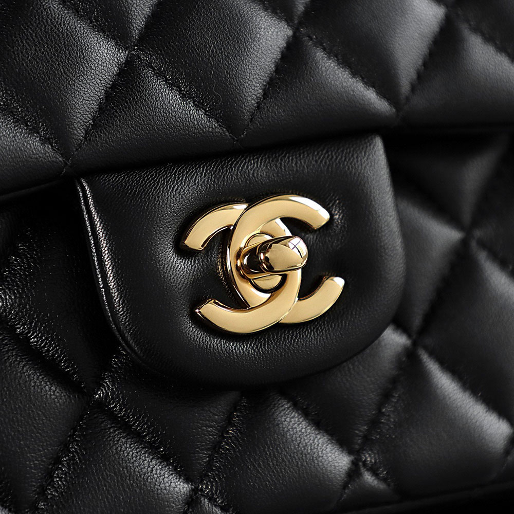 Túi Chanel Classic Flap Bag Large Black Gold Lambskin (15.5x25.5x6.5)