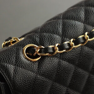 Túi Chanel Classic Flap Bag Maxi Black Gold Grained Calfskin
