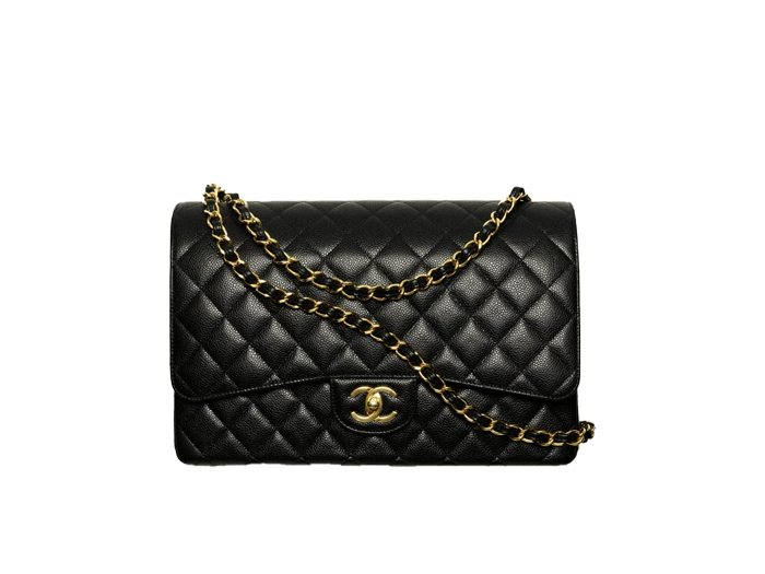 Túi Chanel Classic Flap Bag Maxi Black Grained Calfskin