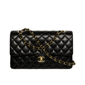 Túi Chanel Classic Flap Bag Medium Black Gold Lambskin