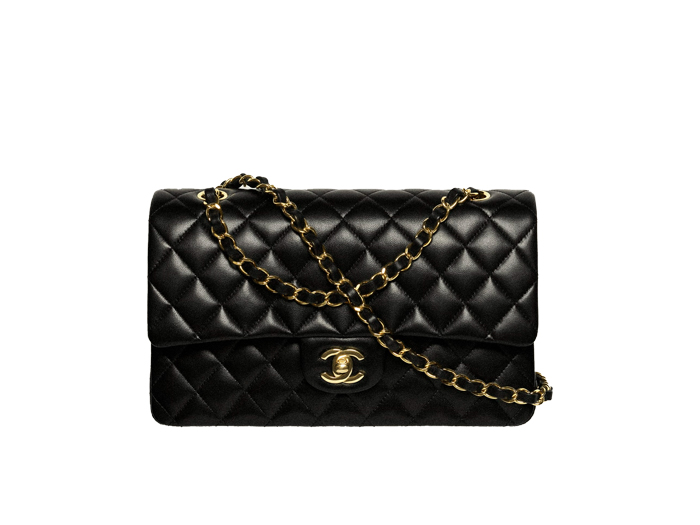 Túi Chanel Classic Flap Bag Medium Black Gold Lambskin