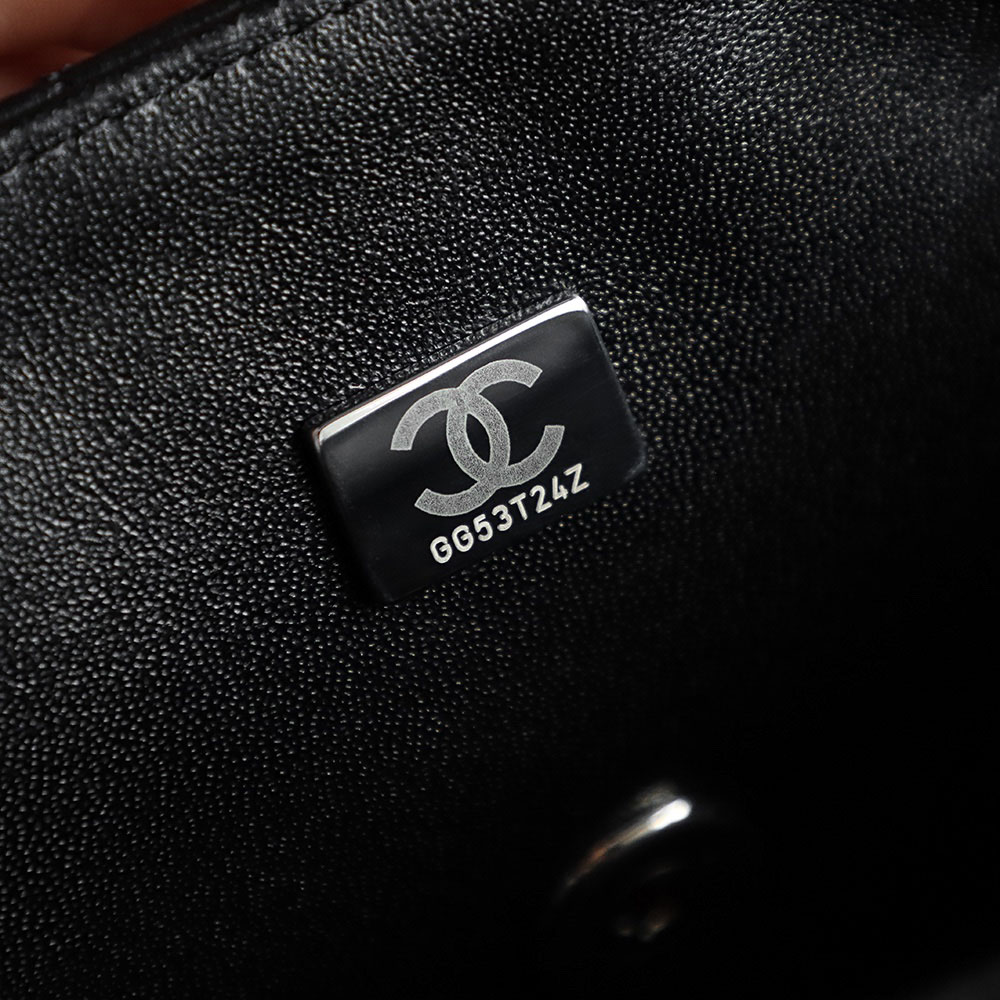 Túi Chanel Classic Flap Bag Medium Black Silver Lambskin (12x20x6)