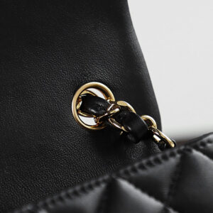 Túi Chanel Classic Flap Bag Mini Black Gold Lambskin (12x20x6)