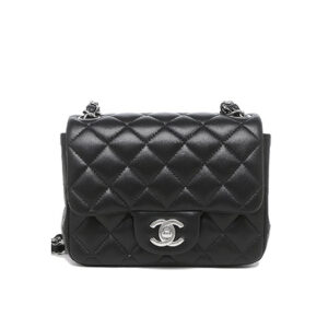 Túi Chanel Classic Flap Bag Mini Black Silver Lambskin