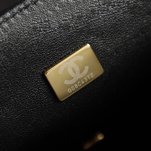 Túi Chanel Classic Flap Bag Small Black Gold Lambskin (13x17x8)