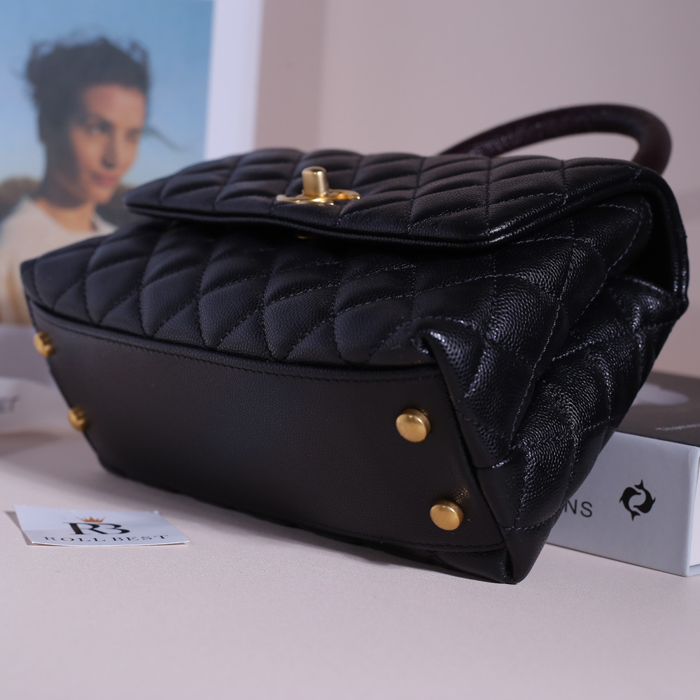 Túi Chanel Coco Bolsa Handle Caviar Preta Bag Black