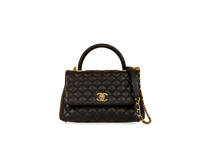 Túi Chanel Coco Bolsa Handle Caviar Preta Bag Black Gold