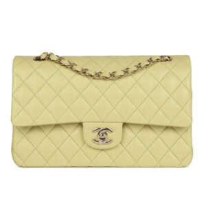 Túi Chanel Medium Classic Double Flap Bag Light Green Lambskin Light Gold Hardware