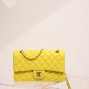 Túi Chanel Medium Classic Double Flap Bag Yellow Caviar Light Gold Hardware