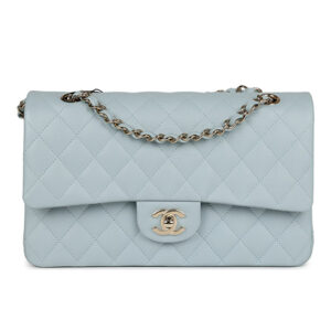 Túi Chanel Medium Classic Double Flap Light Blue Caviar Light Gold Hardware