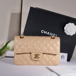 Túi Chanel Medium Classic Double Flap Pearly Beige Caviar Gold Hardware