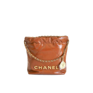 Túi Chanel Mini 22 Bag Brown Calfskin Gold Hardware