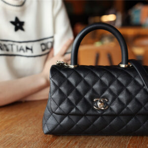 Túi Chanel Mini Coco Bolsa Handle Caviar Preta Bag Black