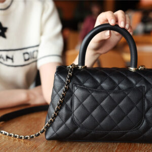 Túi Chanel Mini Coco Bolsa Handle Caviar Preta Bag Black