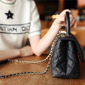 Túi Chanel Mini Coco Bolsa Handle Caviar Preta Bag Black