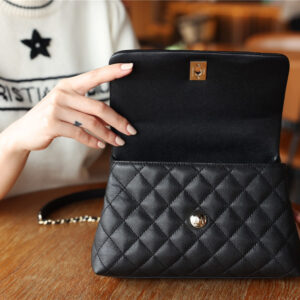 Túi Chanel Mini Coco Bolsa Handle Caviar Preta Bag Black