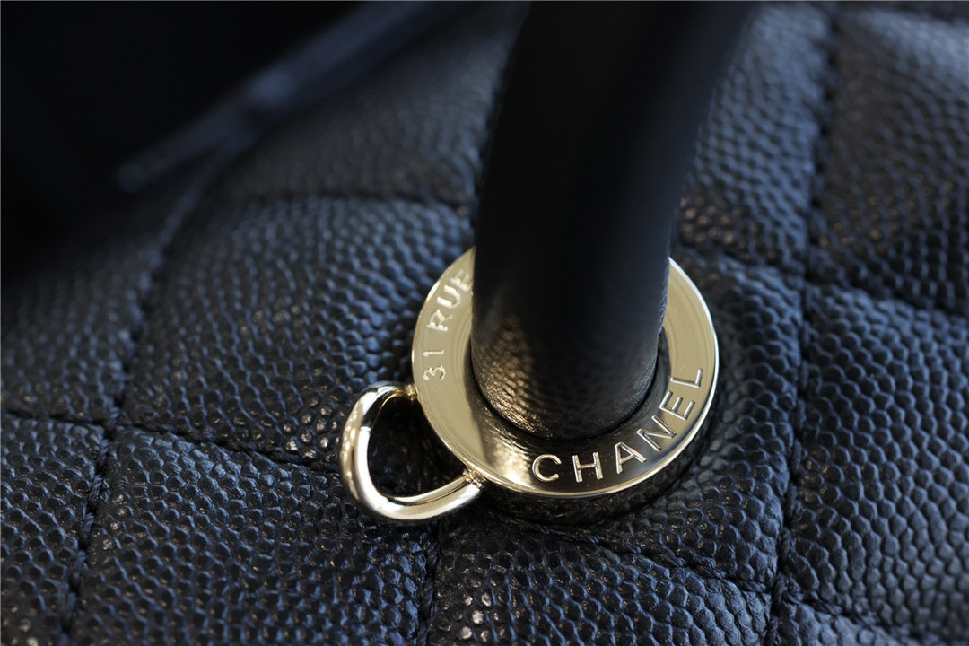 Túi Chanel Mini Coco Bolsa Handle Caviar Preta Bag Black