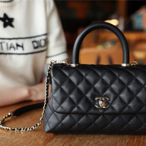 Túi Chanel Mini Coco Bolsa Handle Caviar Preta Bag Black