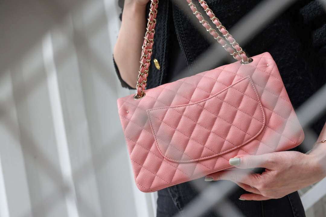 Túi Chanel Small Classic Double Flap Bag Pink Caviar Light Gold Hardware