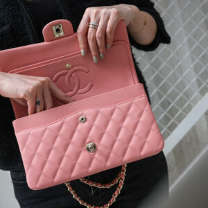 Túi Chanel Small Classic Double Flap Bag Pink Caviar Light Gold Hardware