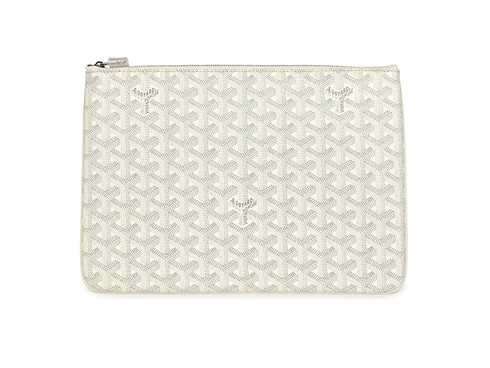 Túi Goyard Goyardine White Senat MM Pouch Palladium Hardware