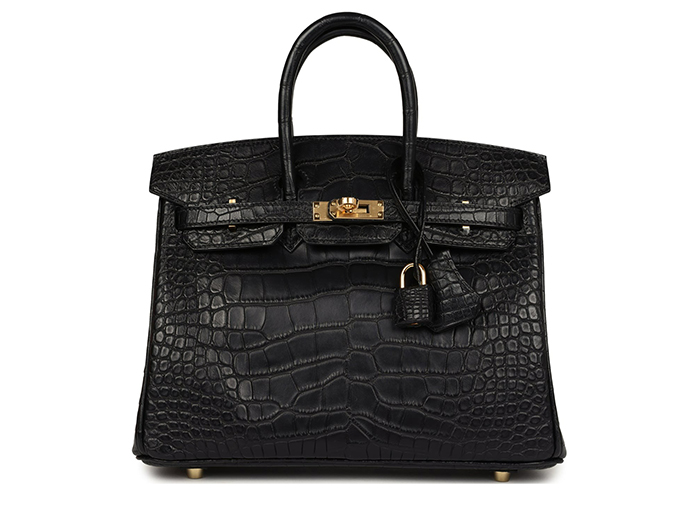 Túi Hermès Birkin 25 Black Matte Alligator Gold Hardware
