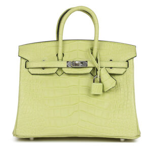 Túi Hermès Birkin 25 Jaune Bourgeon Matte Alligator Palladium Hardware