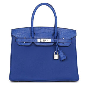 Túi Hermès Birkin 30 Bleu Royal Matte Alligator and Togo Touch Palladium Hardware