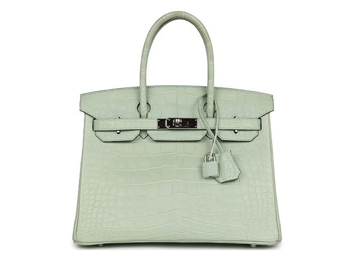 Túi Hermès Birkin 30 Vert D'Eau Matte Alligator Palladium Hardware