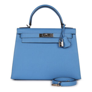 Túi Hermès Kelly Sellier 28 Bleu Azur Epsom Palladium Hardware