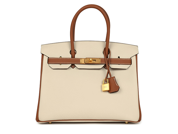 Túi Hermès Special Order (HSS) Birkin 30 Craie and Gold Togo Brushed Gold Hardware