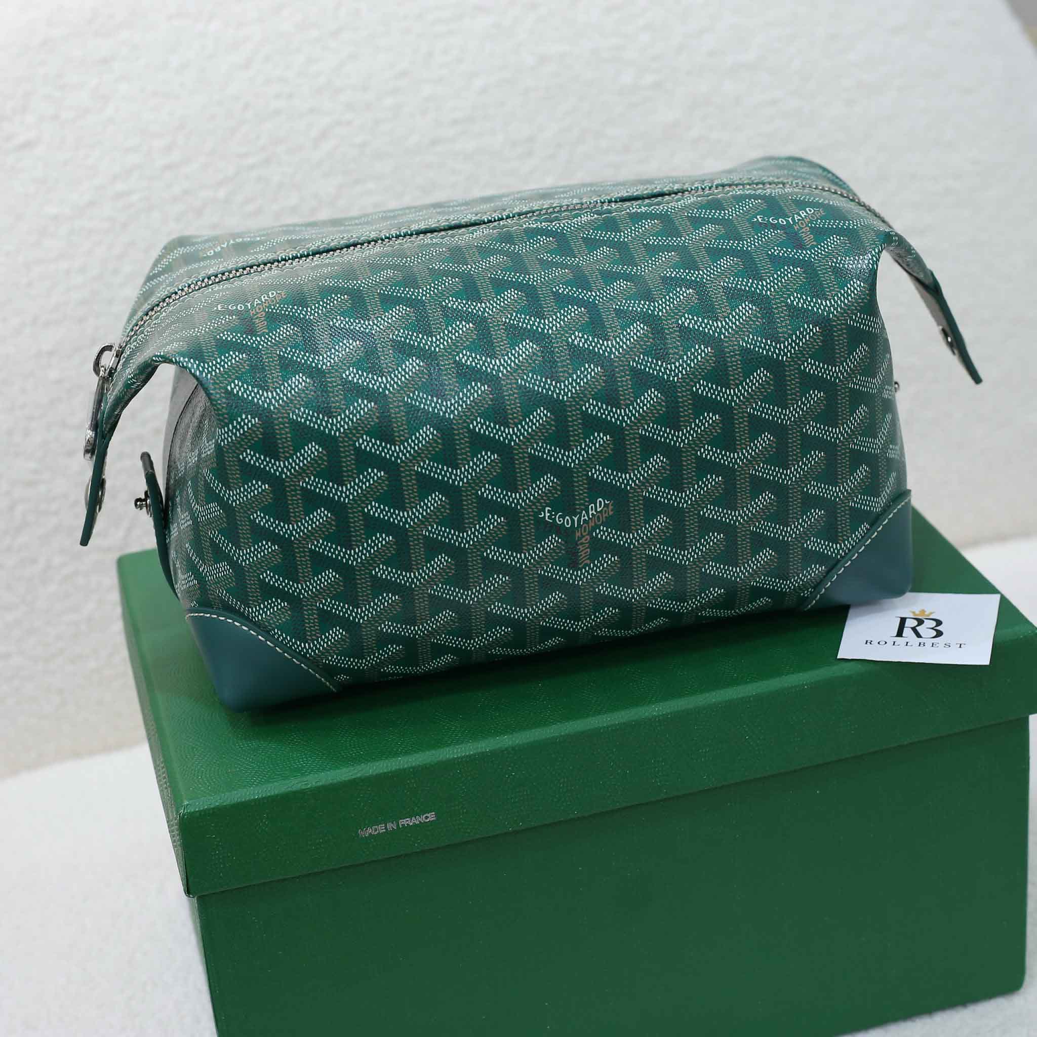 Túi Nam Goyard Boeing 25 Toilet Bag Green