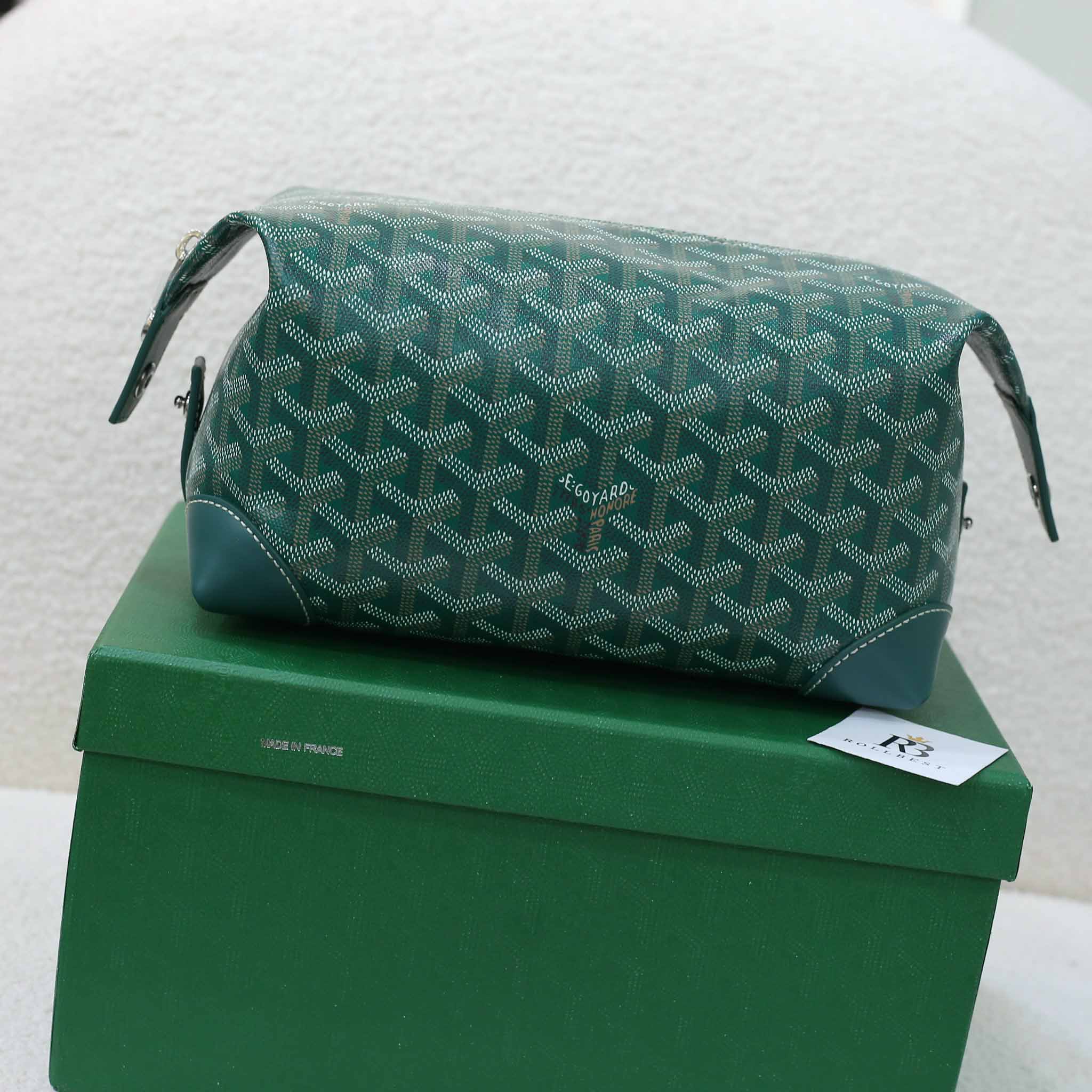 Túi Nam Goyard Boeing 25 Toilet Bag Green