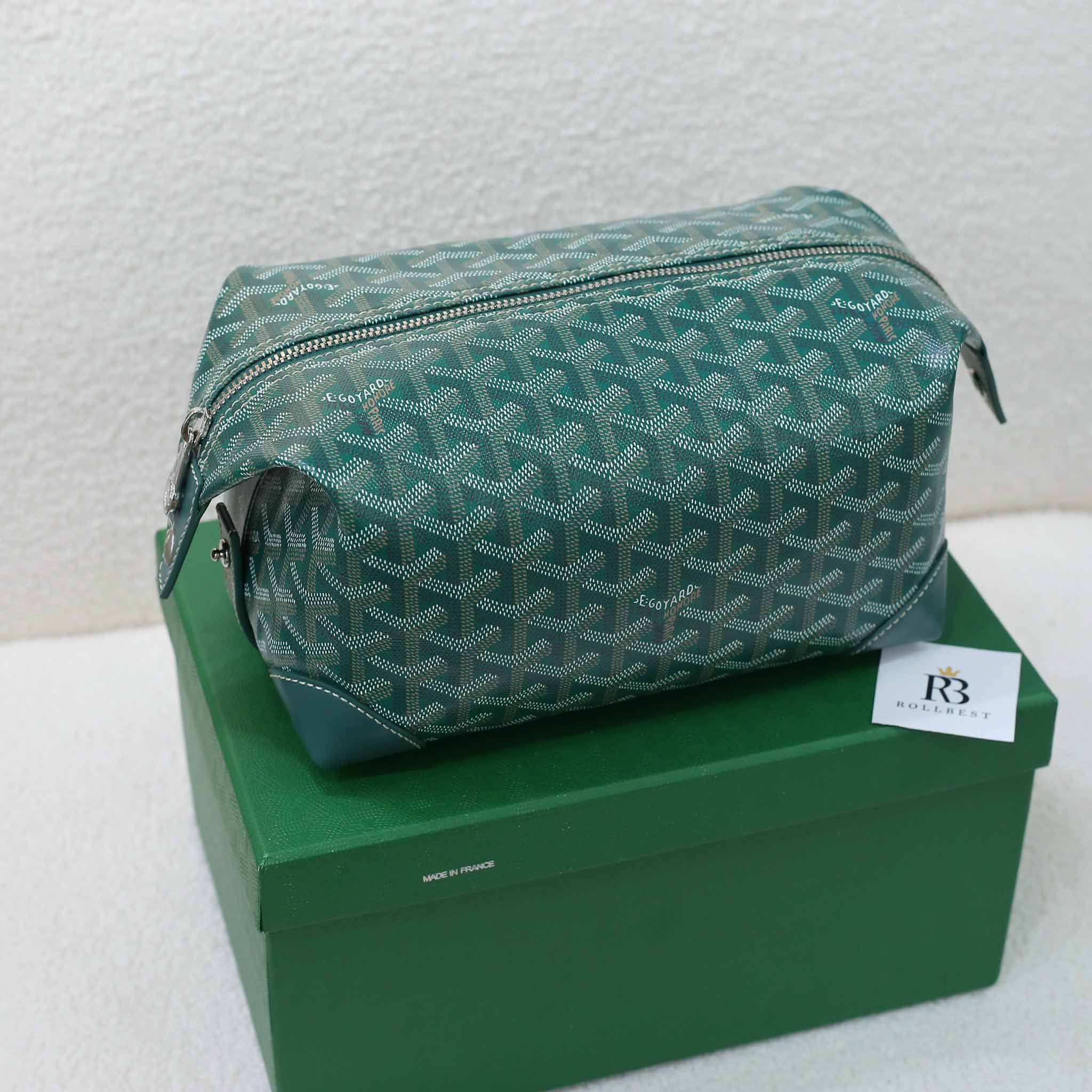 Túi Nam Goyard Boeing 25 Toilet Bag Green