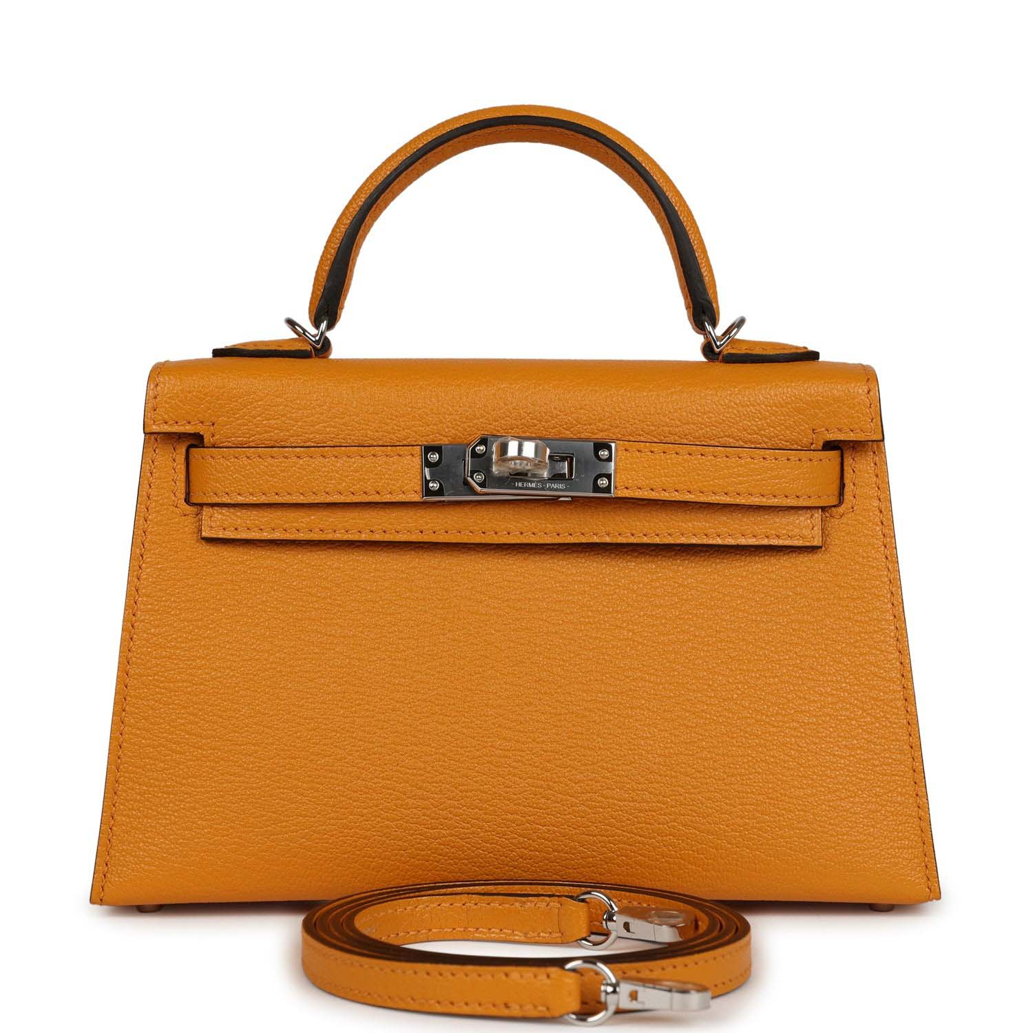 Túi Hermès Kelly Sellier 20 Moutarde Chevre Palladium Hardware