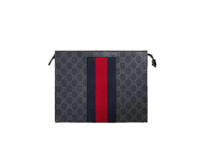 Clutch Gucci GG Supreme Cầm Tay Họa Tiết Monogram Navy