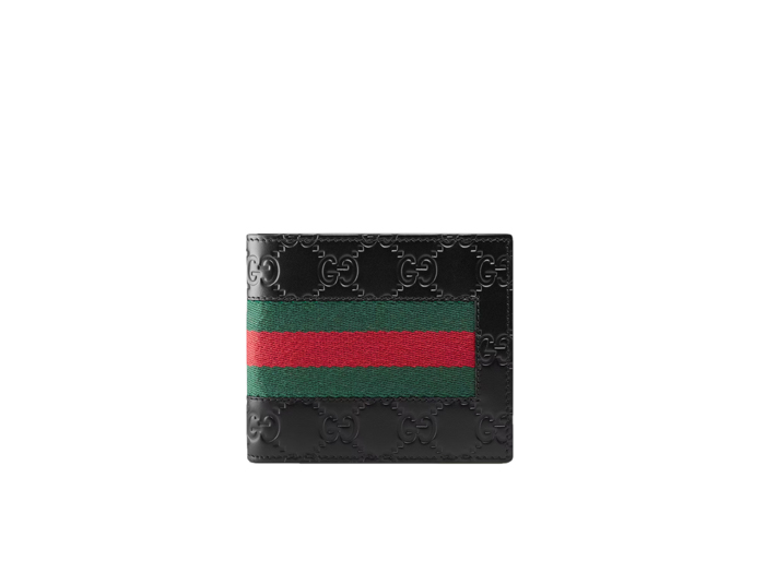 Ví Nam Ngắn Gucci Signature Web Black