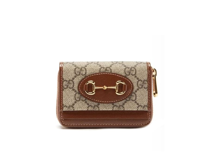 Ví Nữ Ngắn Gucci Horsebit 1955 Zip Around Hoạ Tiết Monogram