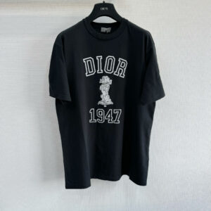 Áo Dior Relaxed-Fit Bobby T-shirt Black Slub Cotton Jersey