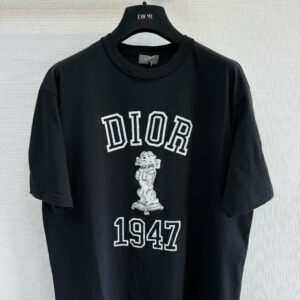 Áo Dior Relaxed-Fit Bobby T-shirt Black Slub Cotton Jersey