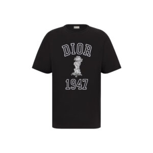 Áo Dior Relaxed-Fit Bobby T-shirt Black Slub Cotton Jersey
