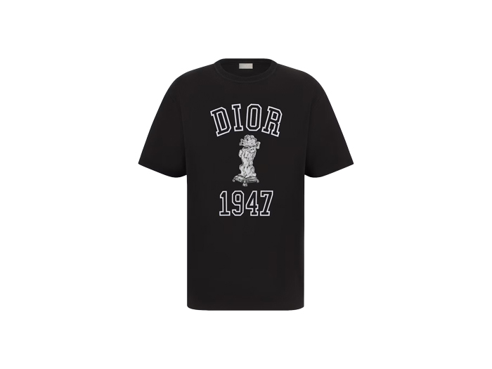 Áo Dior Relaxed-Fit Bobby T-shirt Black Slub Cotton Jersey